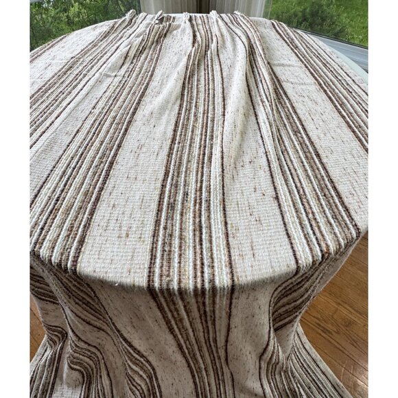 Vintage 70s pleated curtain, tan, brown vertical stripes, price for one - Picture 5 of 10